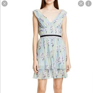 Self Portrait Floral Lace Chiffon Dress